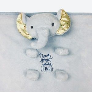 Hallmark Blue Elephant Security Baby Blanket Lovey Never Forget You're Loved '16